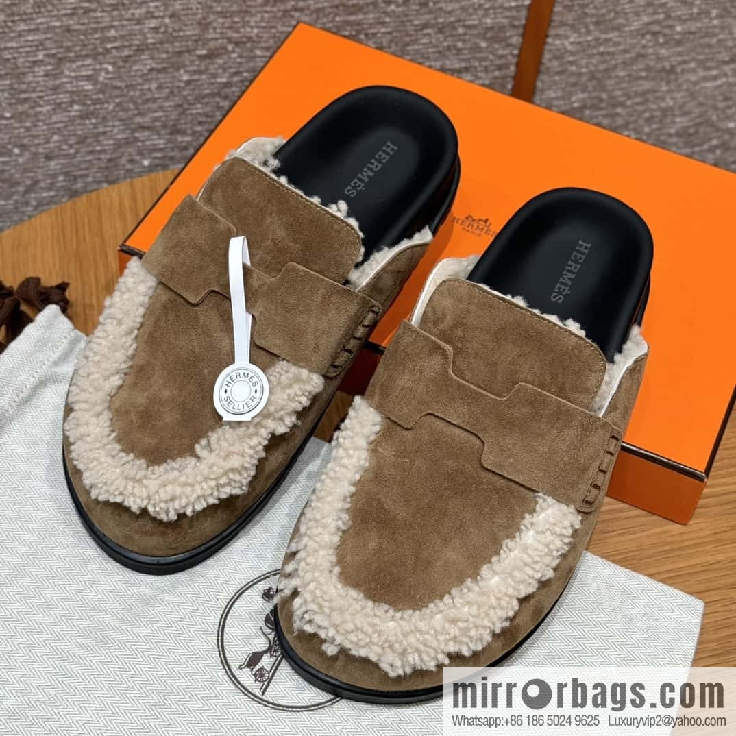 HERMES 190 Go Müller, frosted brown/Brun fume suede calf leather/Suede calf leather