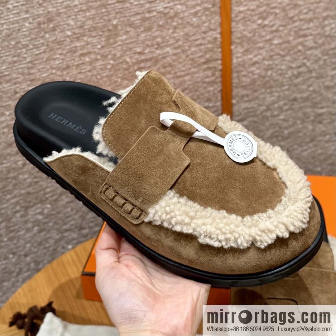 HERMES 190 Go Müller, frosted brown/Brun fume suede calf leather/Suede calf leather