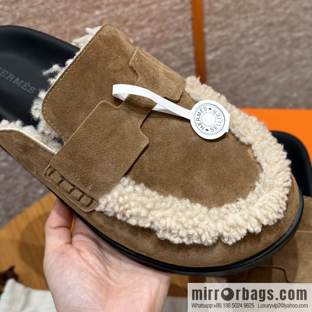 HERMES 190 Go Müller, frosted brown/Brun fume suede calf leather/Suede calf leather
