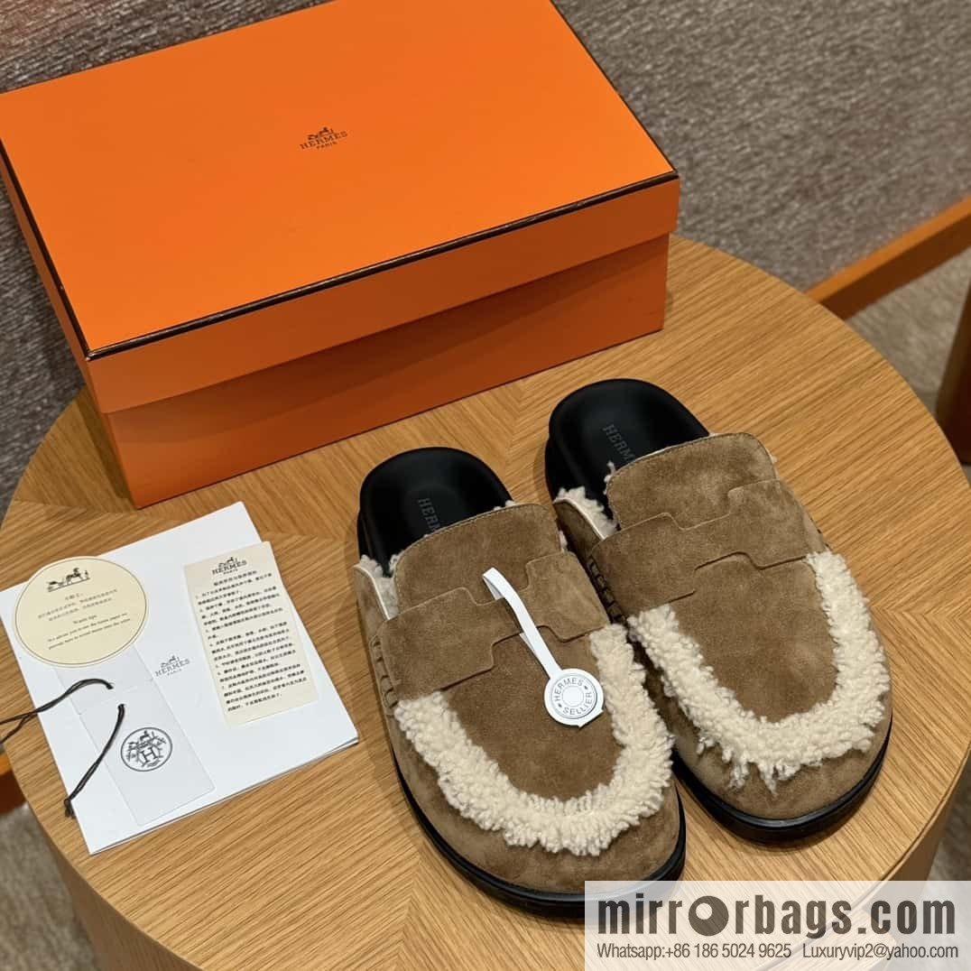 HERMES 190 Go Müller, frosted brown/Brun fume suede calf leather/Suede calf leather