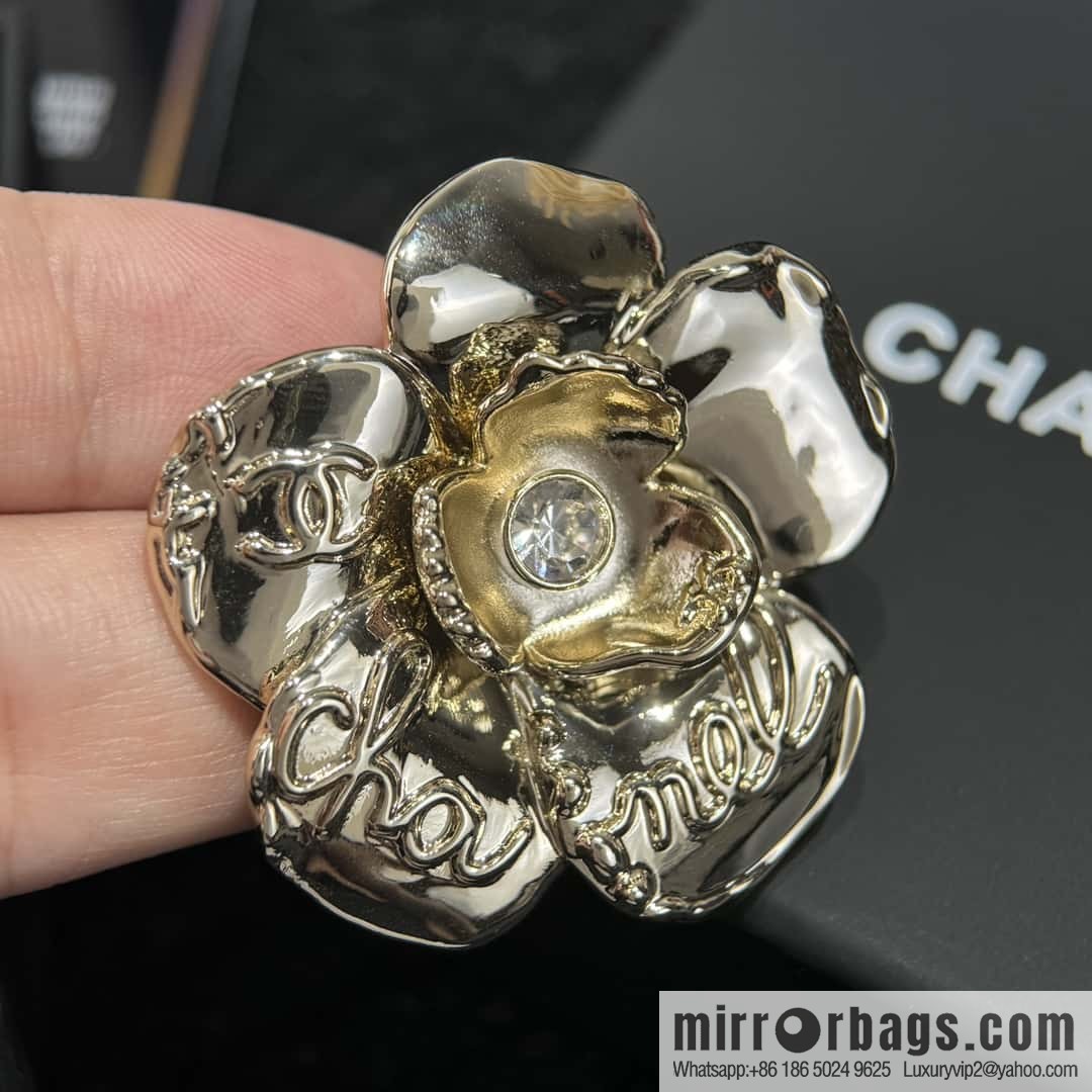 ❗️New ❗️ ☀️ New ☑️ Chanel Double C Gold Camellia Brooch ☀️