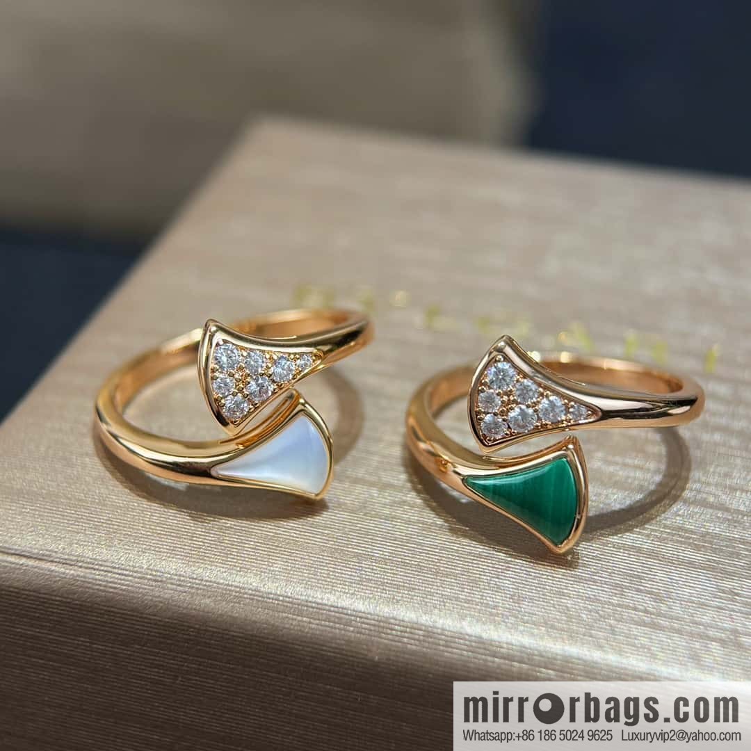 BVLGARI DIVAS'DREAM Malachite White Fritillary Fan Ring