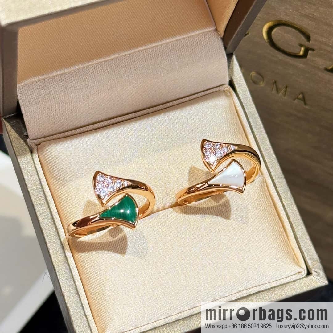 BVLGARI DIVAS'DREAM Malachite White Fritillary Fan Ring