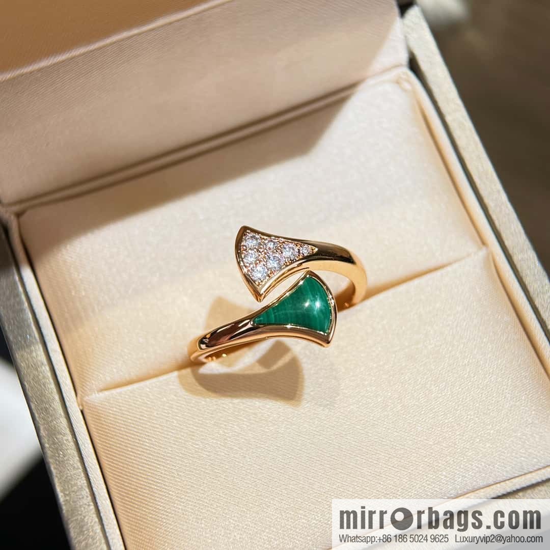 BVLGARI DIVAS'DREAM Malachite White Fritillary Fan Ring