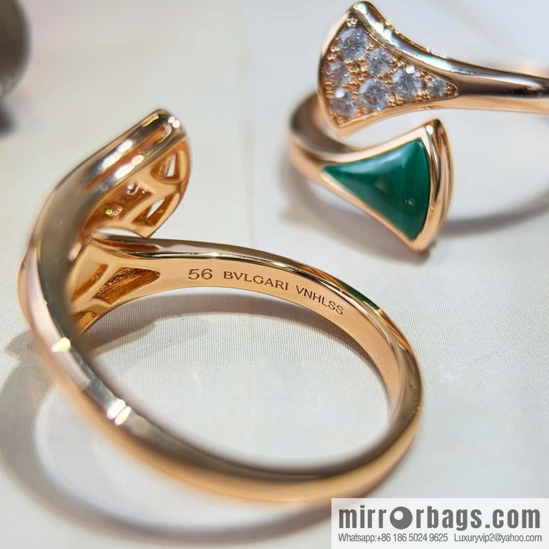 BVLGARI DIVAS'DREAM Malachite White Fritillary Fan Ring