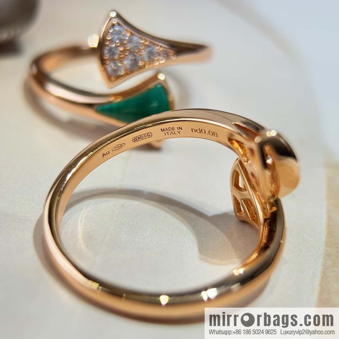BVLGARI DIVAS'DREAM Malachite White Fritillary Fan Ring