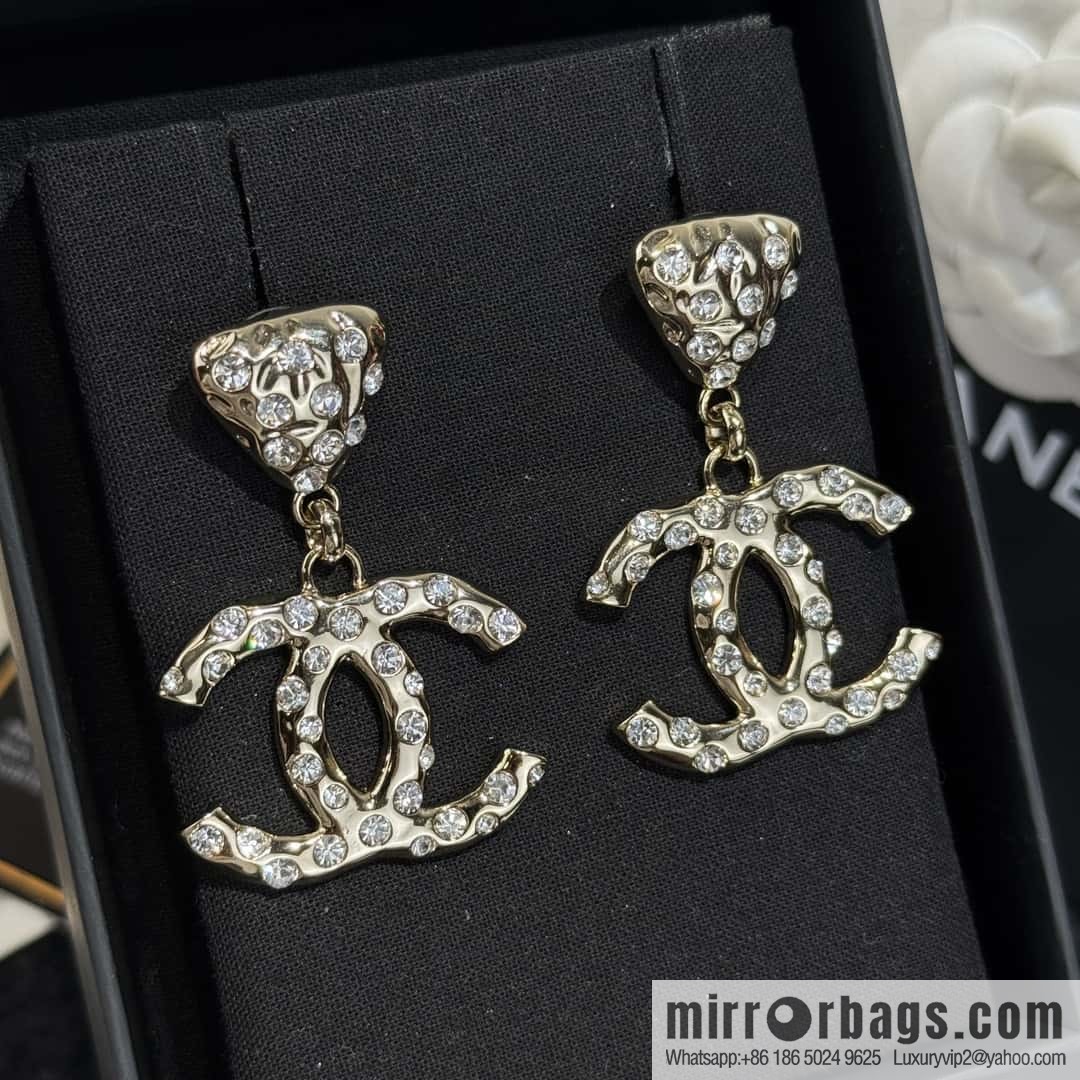 ❗️New ❗️ ☀️ new ☑️ chanel c2 double c three stud earrings ☀️