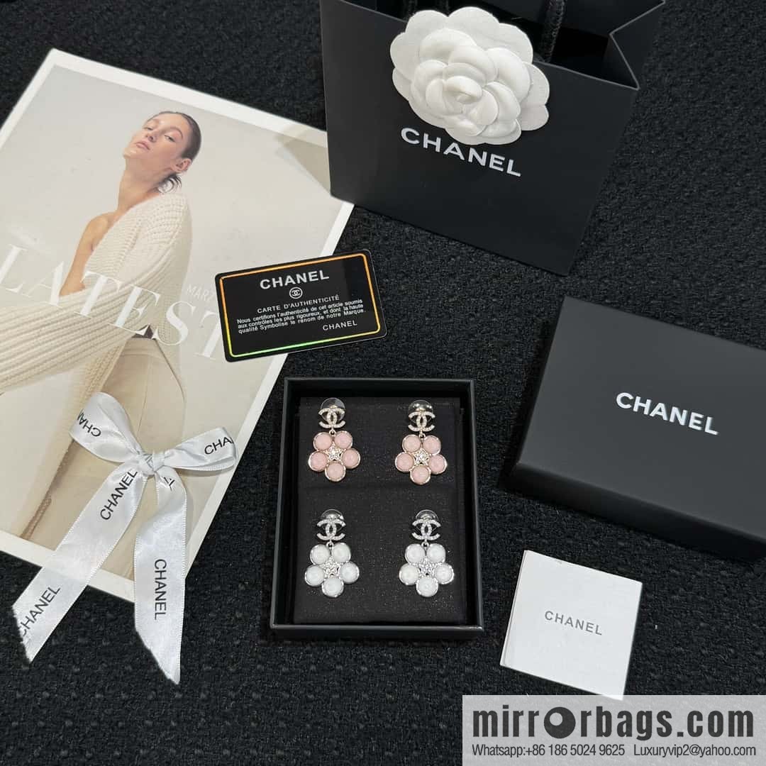 ❗️New ❗️☀️ new ☑️ chanel c2 double c snowflake stud earrings ☀️