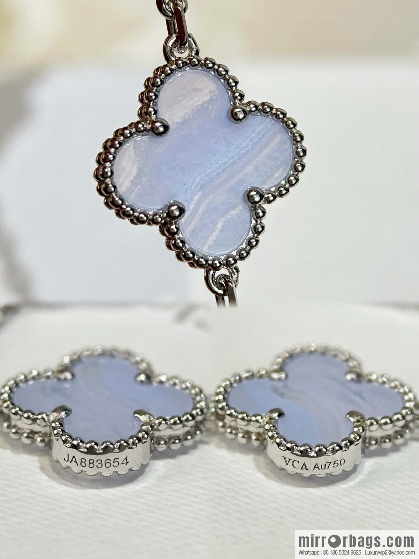 ❗️CNC Version ❗️ ☀️ Van Cleef & Arpels Diamond Purple Chalcedony Clover Five Flowers Bracelet ☀