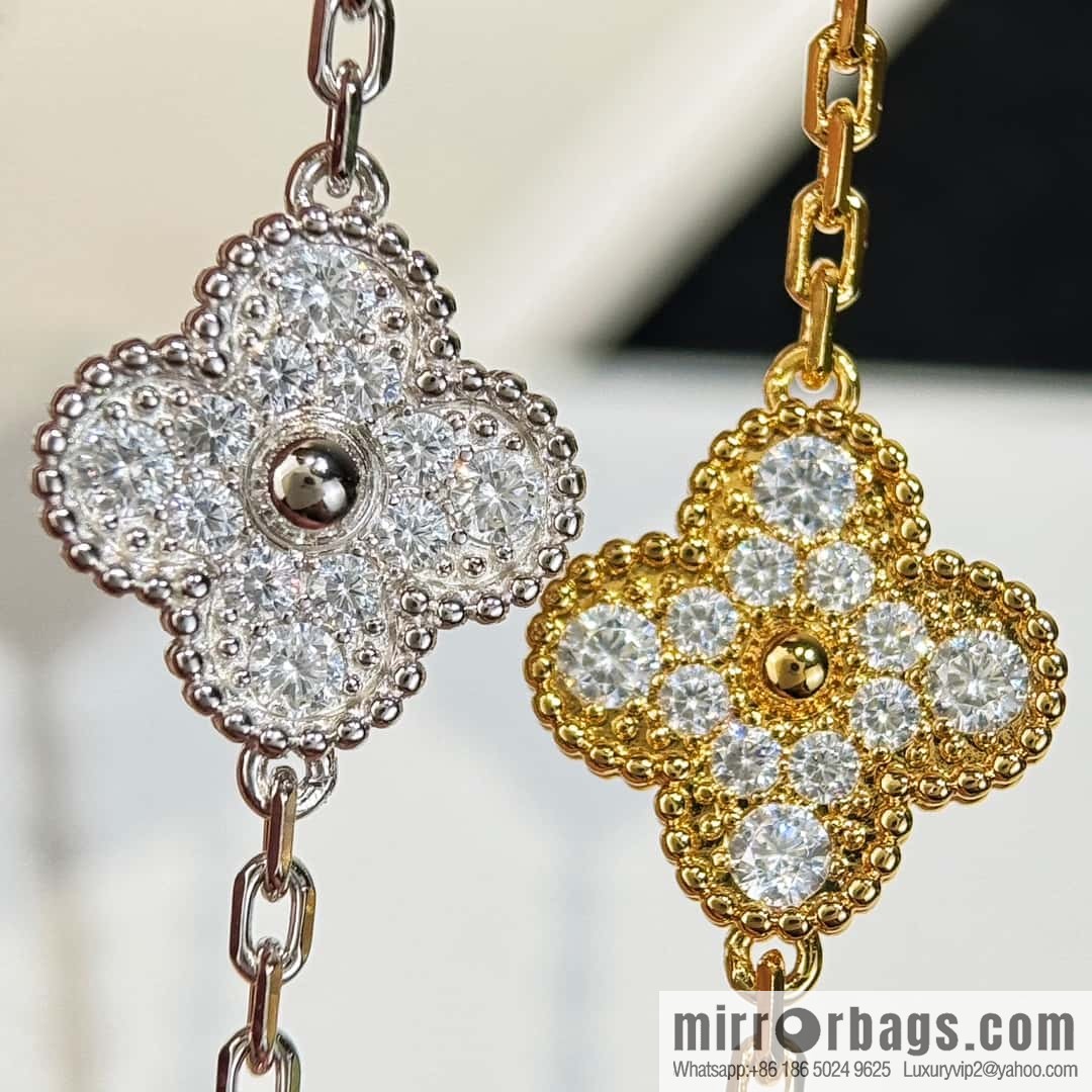 ❗️CNC version ❗️ ☀️ Van Cleef & Arpels diamond turquoise four-leaf clover five-flower bracelet ☀