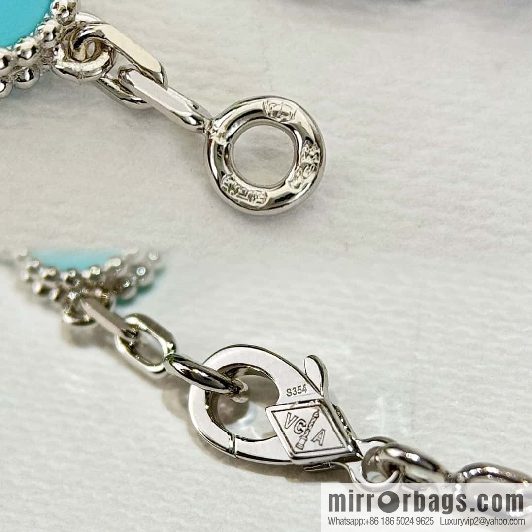 ❗️CNC version ❗️ ☀️ Van Cleef & Arpels diamond turquoise four-leaf clover five-flower bracelet ☀
