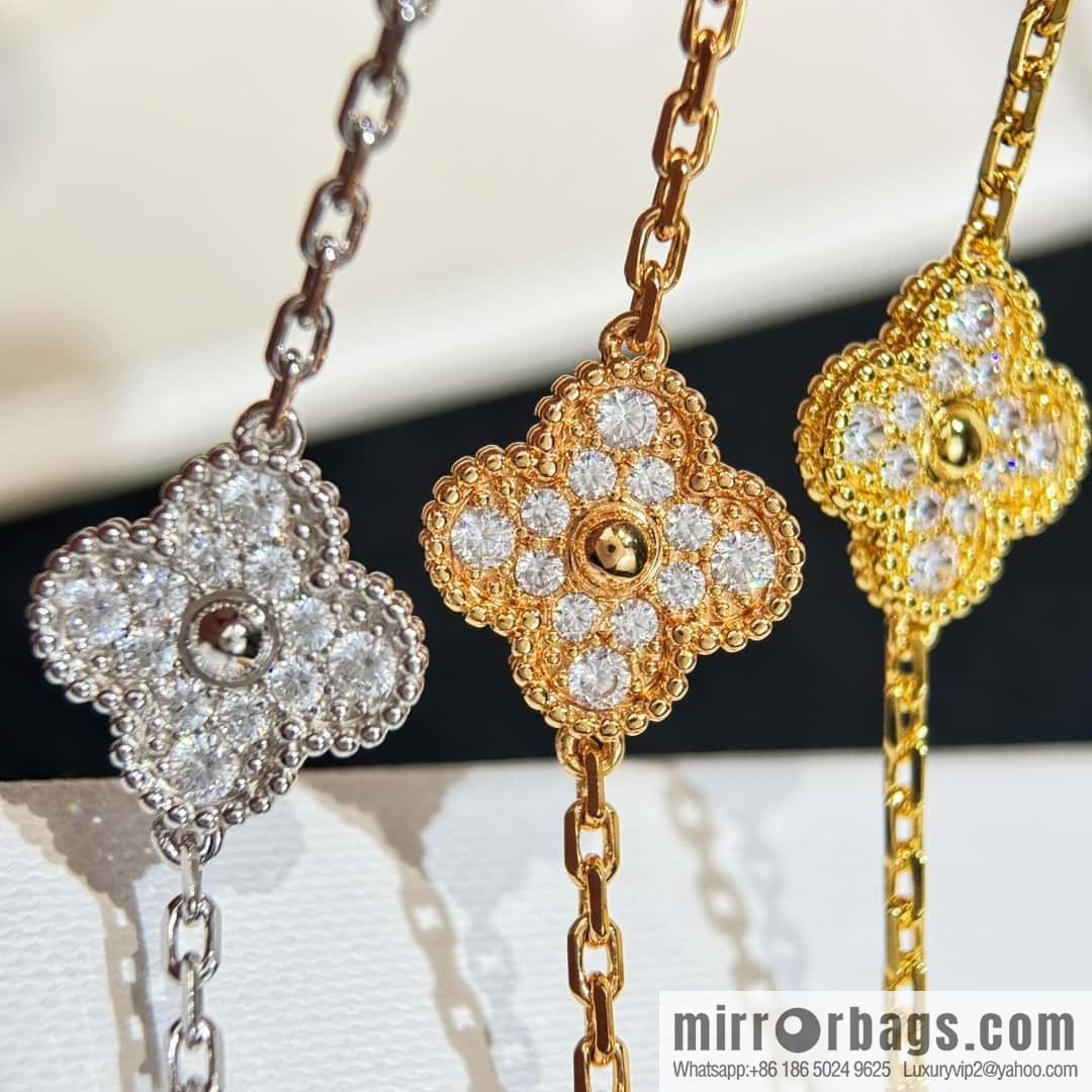 ❗️CNC version ❗️ ☀️ Van Cleef & Arpels diamond black agate four-leaf clover five-flower bracelet ☀