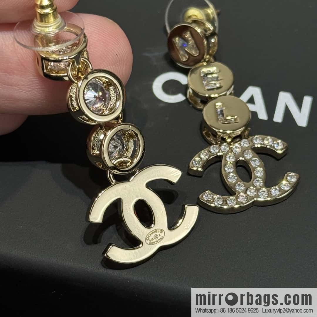 ❗️New ❗️☀️ new ☑️ chanel c4 double c round letter stud earrings ☀️