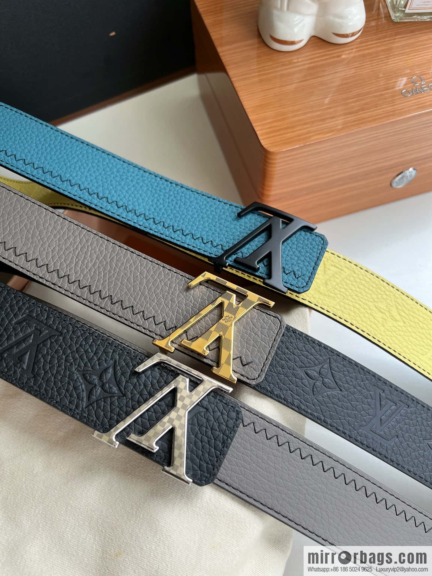 LV/Louis Vuitton Monogram lnitiales Color. Blocks Double Sided Belt 40mm