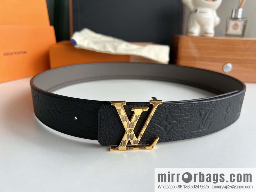 LV/Louis Vuitton Monogram lnitiales Color. Blocks Double Sided Belt 40mm
