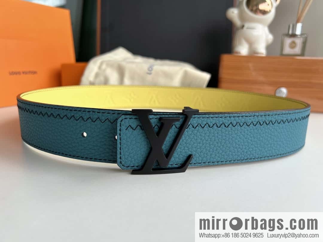 LV/Louis Vuitton Monogram lnitiales Color. Blocks Double Sided Belt 40mm