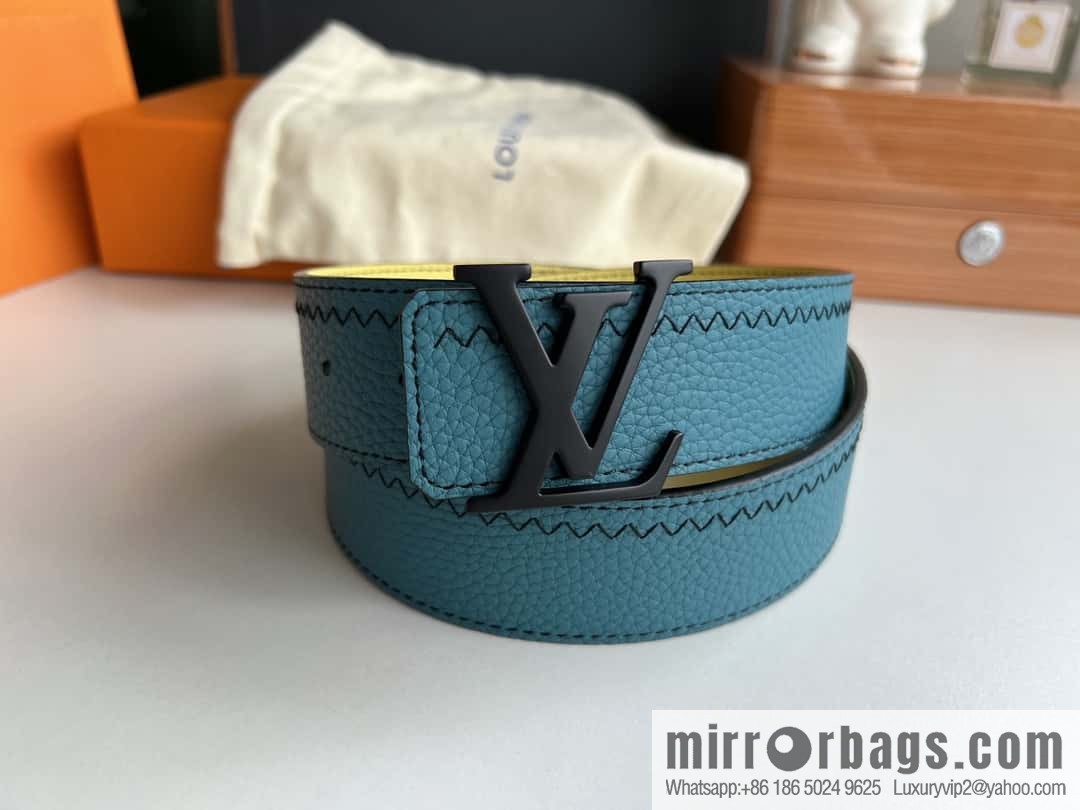 LV/Louis Vuitton Monogram lnitiales Color. Blocks Double Sided Belt 40mm