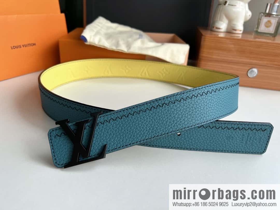 LV/Louis Vuitton Monogram lnitiales Color. Blocks Double Sided Belt 40mm