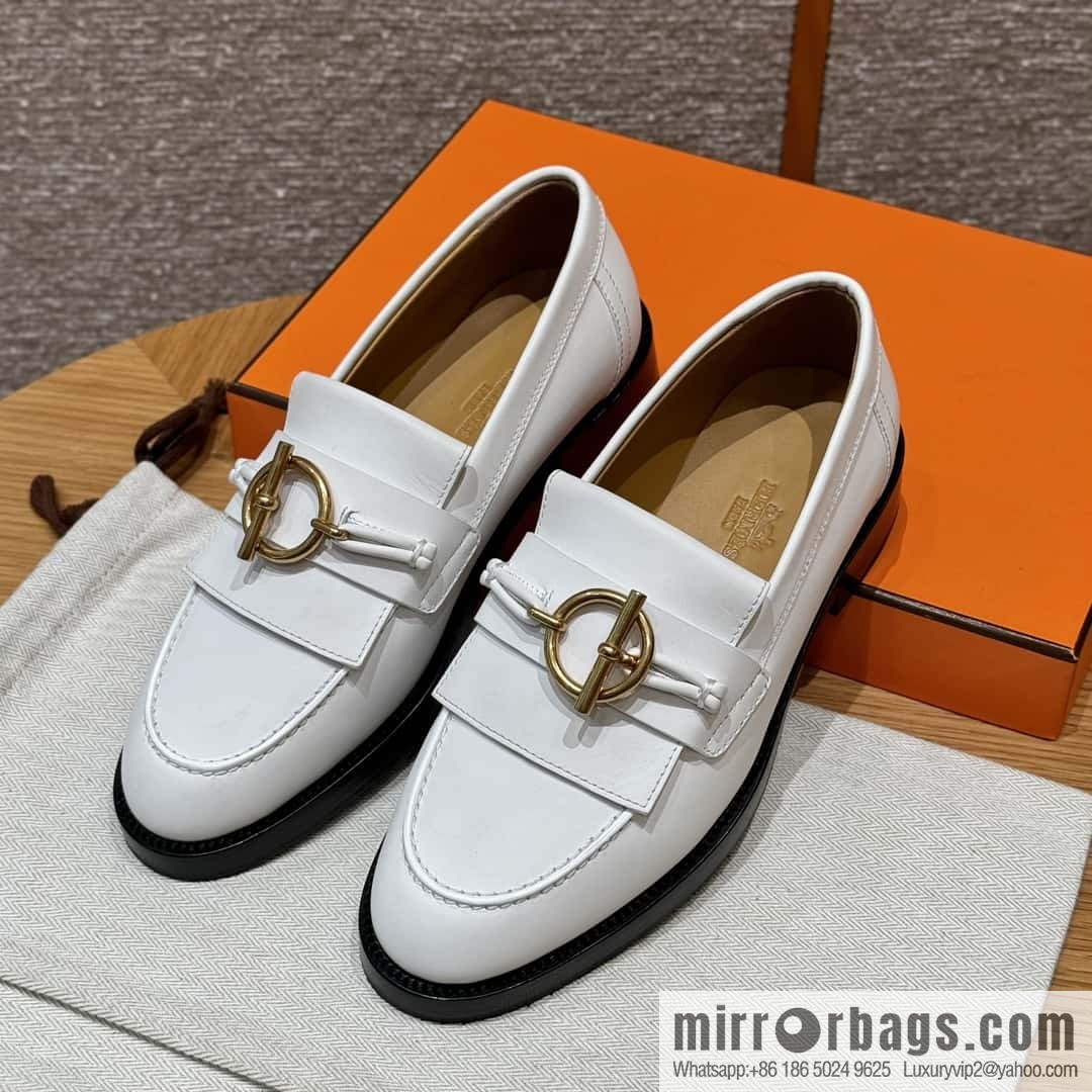 HERMES 108 lmpact loafer-loafers, white/Blanc calfskin/calfskin