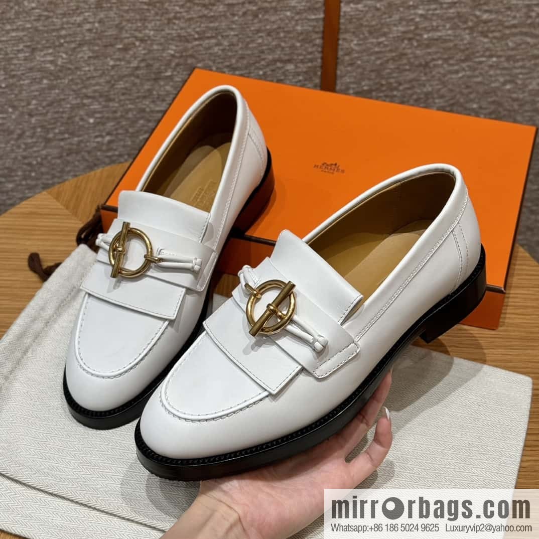 HERMES 108 lmpact loafer-loafers, white/Blanc calfskin/calfskin