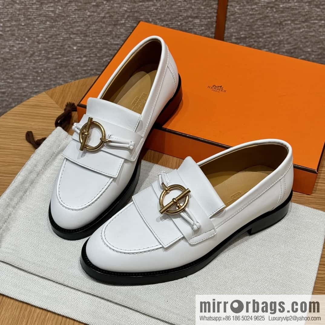 HERMES 108 lmpact loafer-loafers, white/Blanc calfskin/calfskin