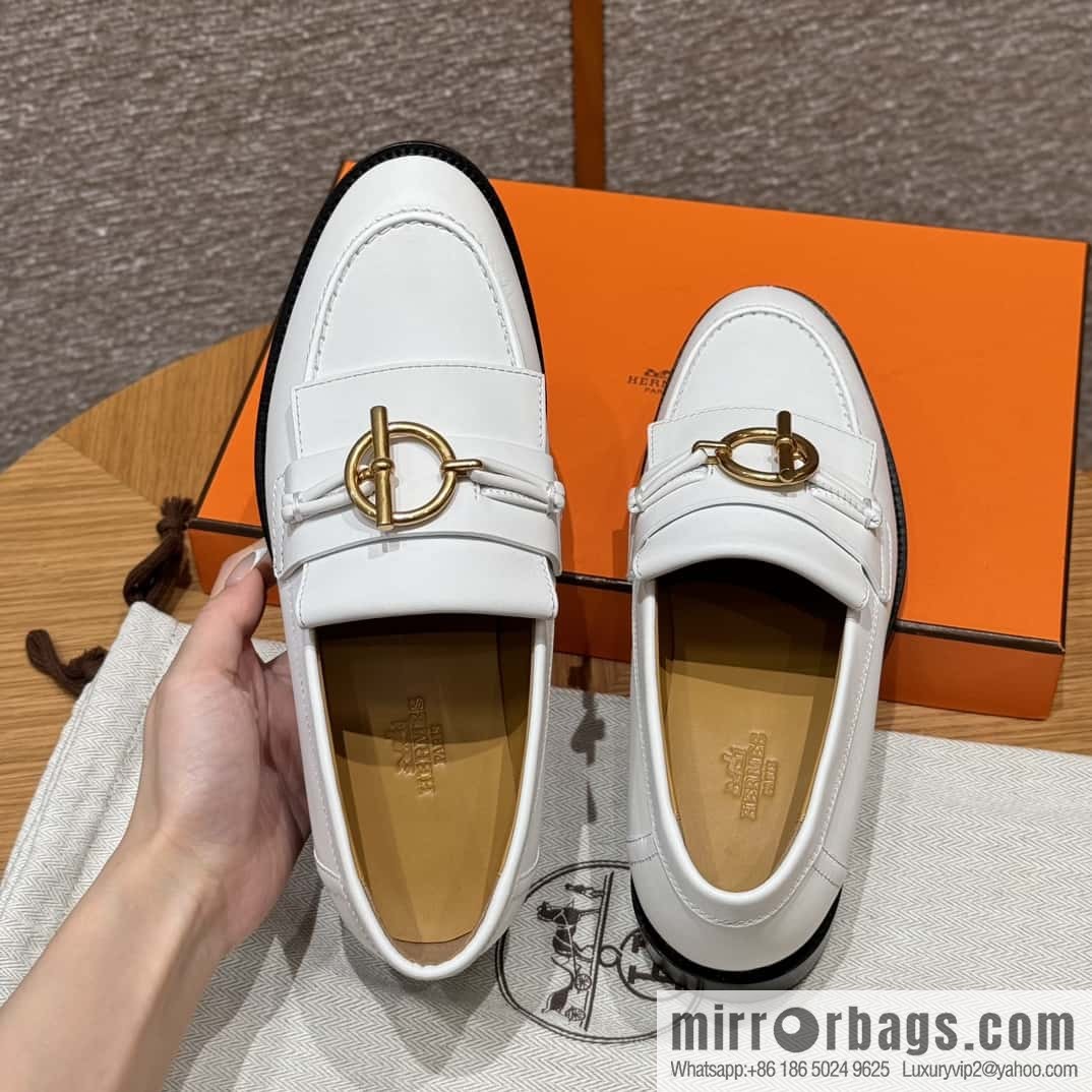 HERMES 108 lmpact loafer-loafers, white/Blanc calfskin/calfskin