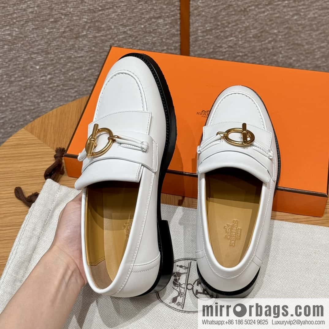 HERMES 108 lmpact loafer-loafers, white/Blanc calfskin/calfskin