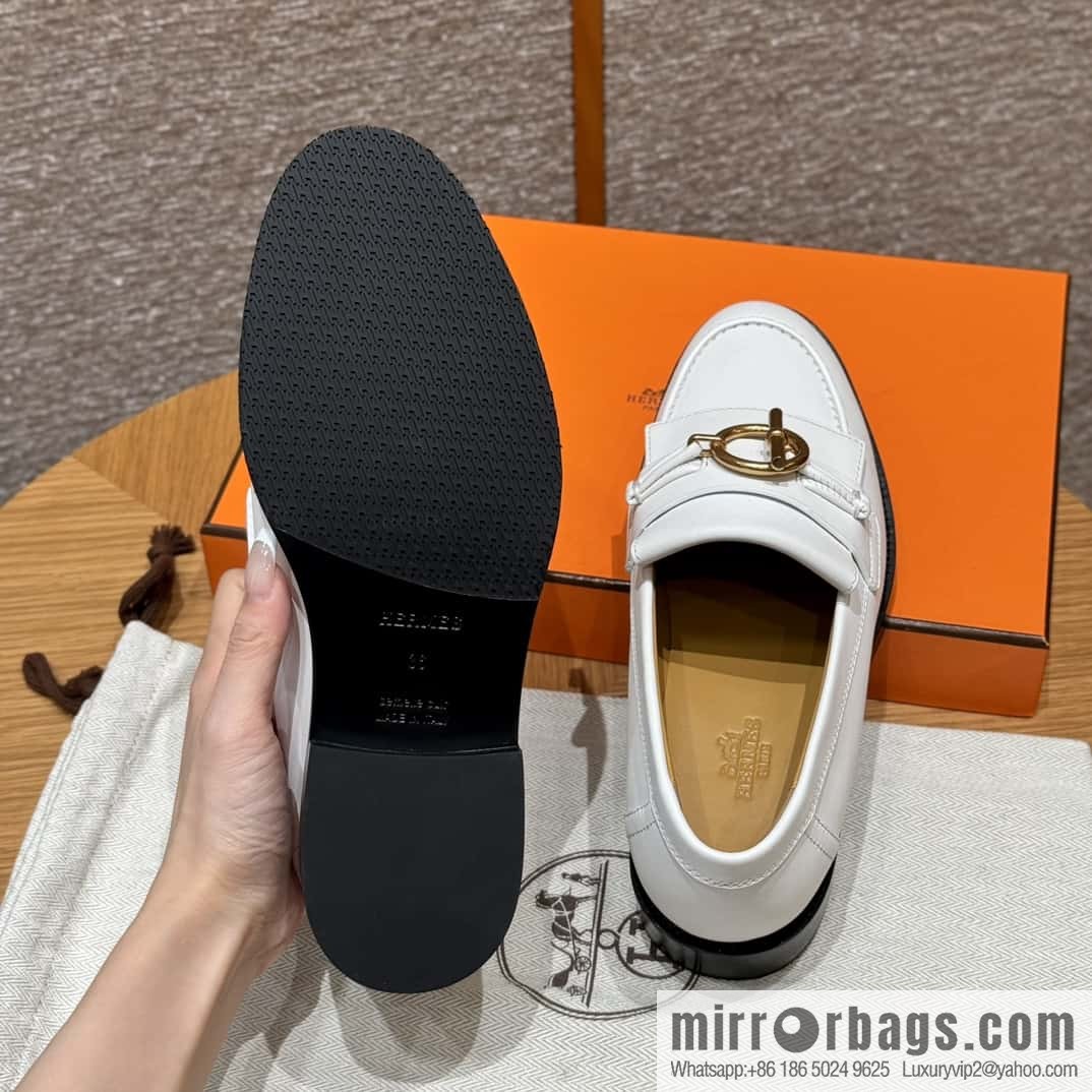 HERMES 108 lmpact loafer-loafers, white/Blanc calfskin/calfskin