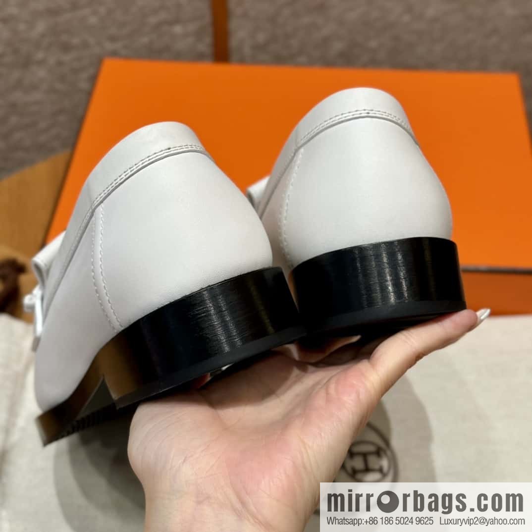 HERMES 108 lmpact loafer-loafers, white/Blanc calfskin/calfskin