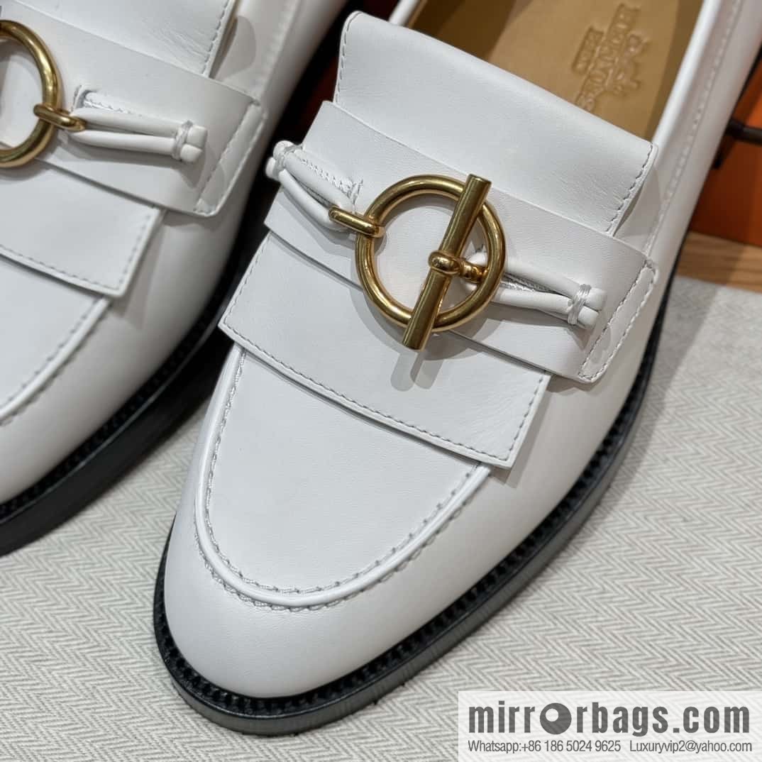 HERMES 108 lmpact loafer-loafers, white/Blanc calfskin/calfskin