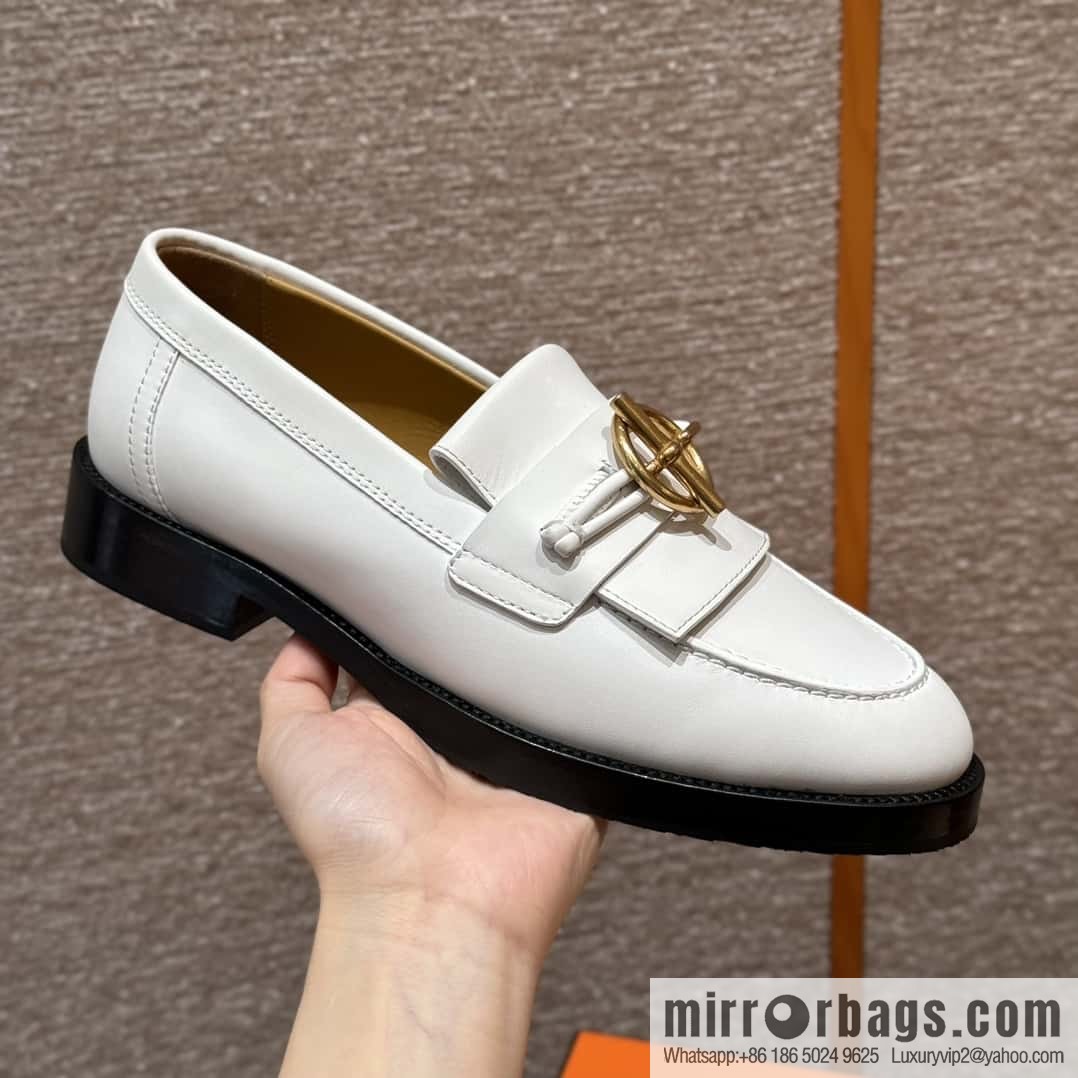 HERMES 108 lmpact loafer-loafers, white/Blanc calfskin/calfskin