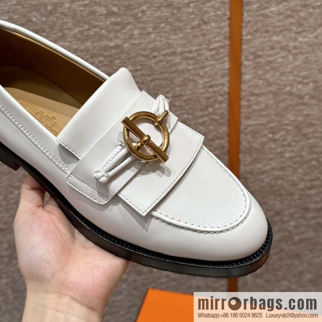 HERMES 108 lmpact loafer-loafers, white/Blanc calfskin/calfskin