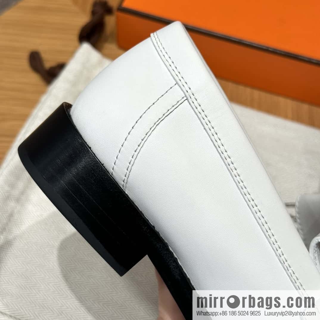 HERMES 108 lmpact loafer-loafers, white/Blanc calfskin/calfskin