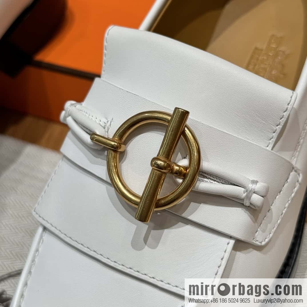 HERMES 108 lmpact loafer-loafers, white/Blanc calfskin/calfskin