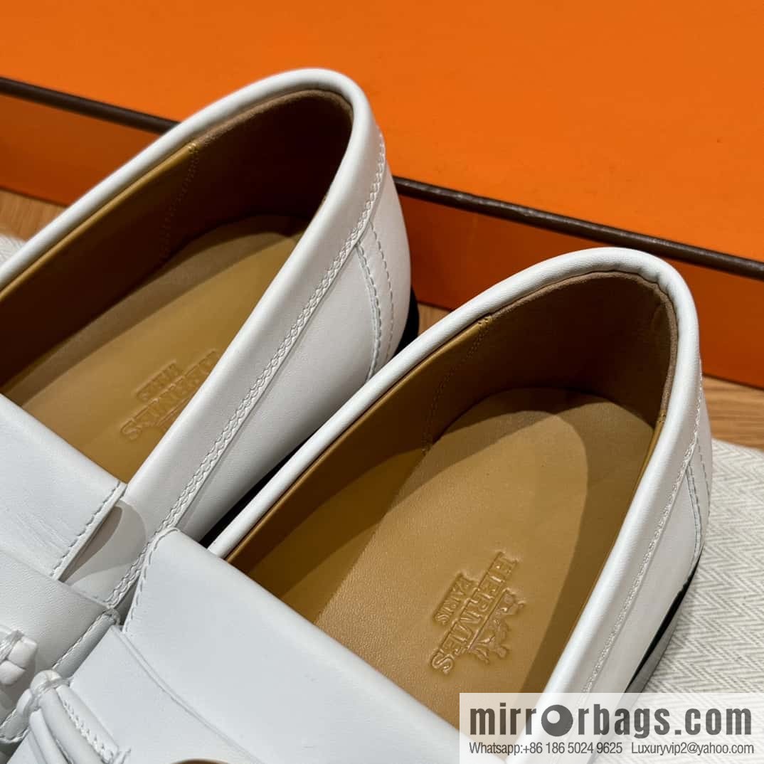 HERMES 108 lmpact loafer-loafers, white/Blanc calfskin/calfskin