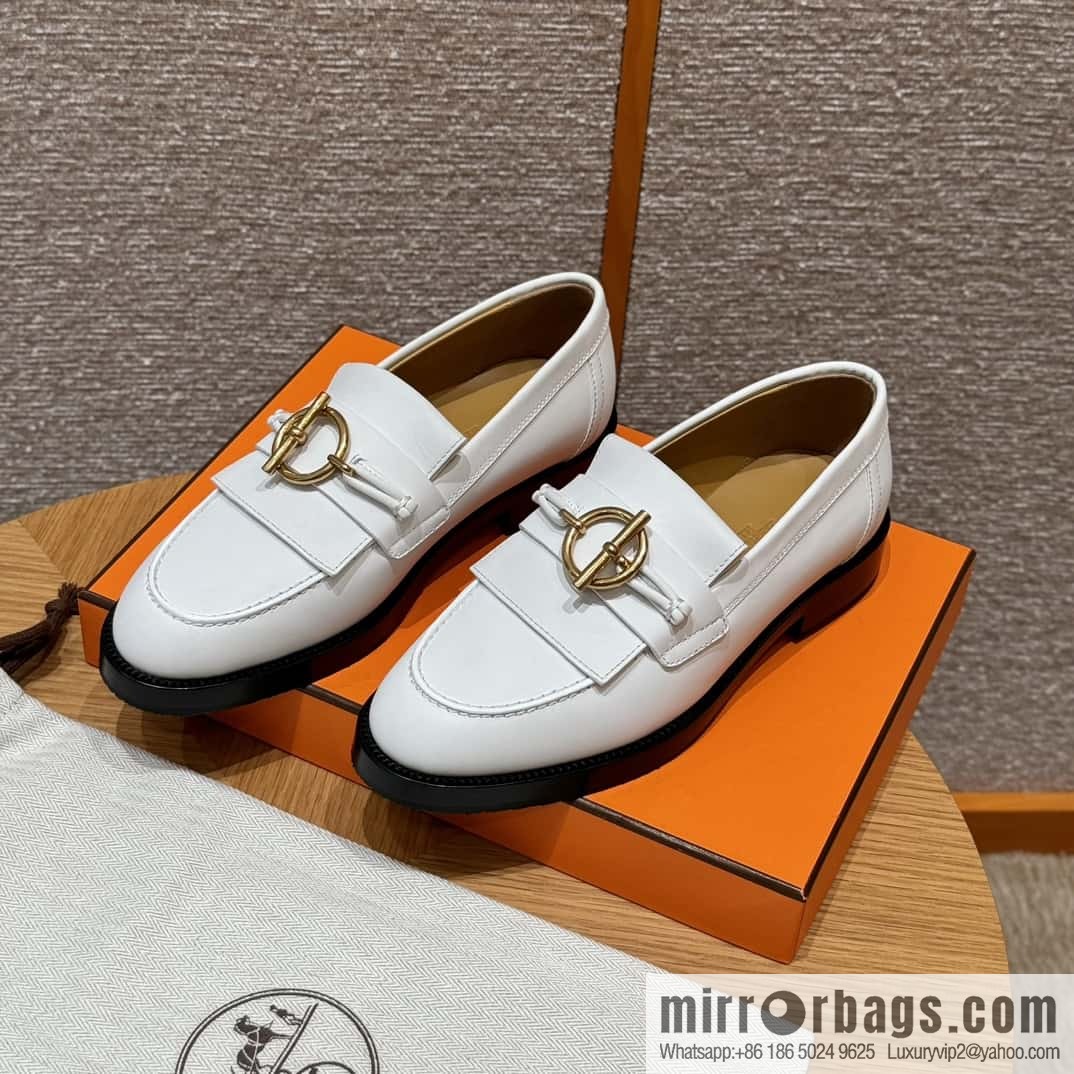 HERMES 108 lmpact loafer-loafers, white/Blanc calfskin/calfskin