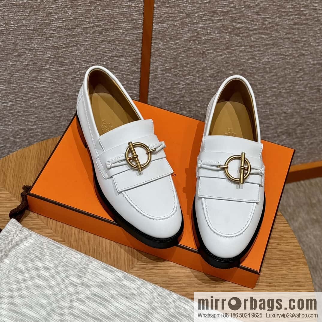 HERMES 108 lmpact loafer-loafers, white/Blanc calfskin/calfskin