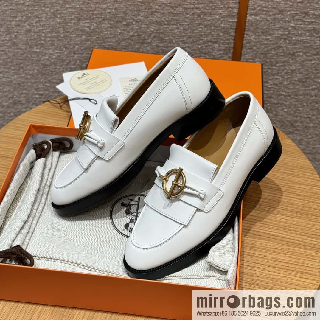 HERMES 108 lmpact loafer-loafers, white/Blanc calfskin/calfskin