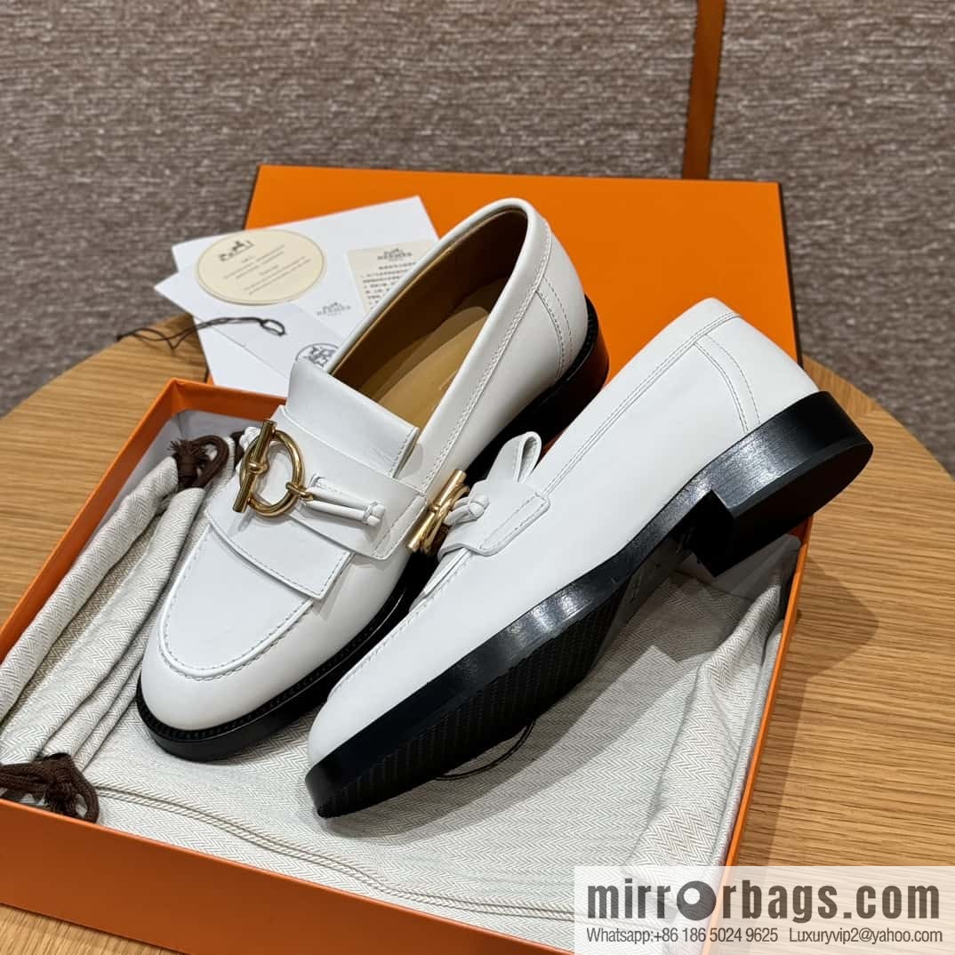 HERMES 108 lmpact loafer-loafers, white/Blanc calfskin/calfskin