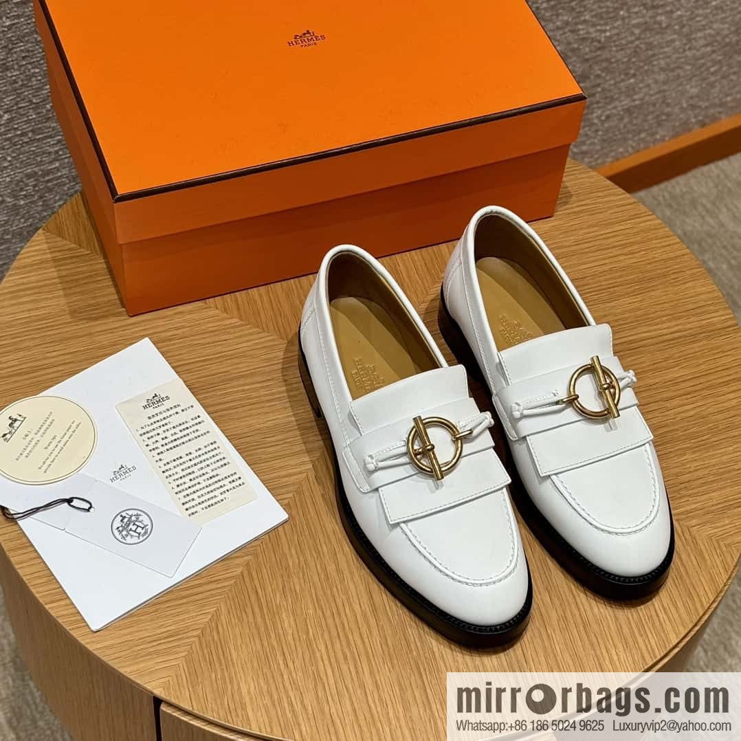 HERMES 108 lmpact loafer-loafers, white/Blanc calfskin/calfskin
