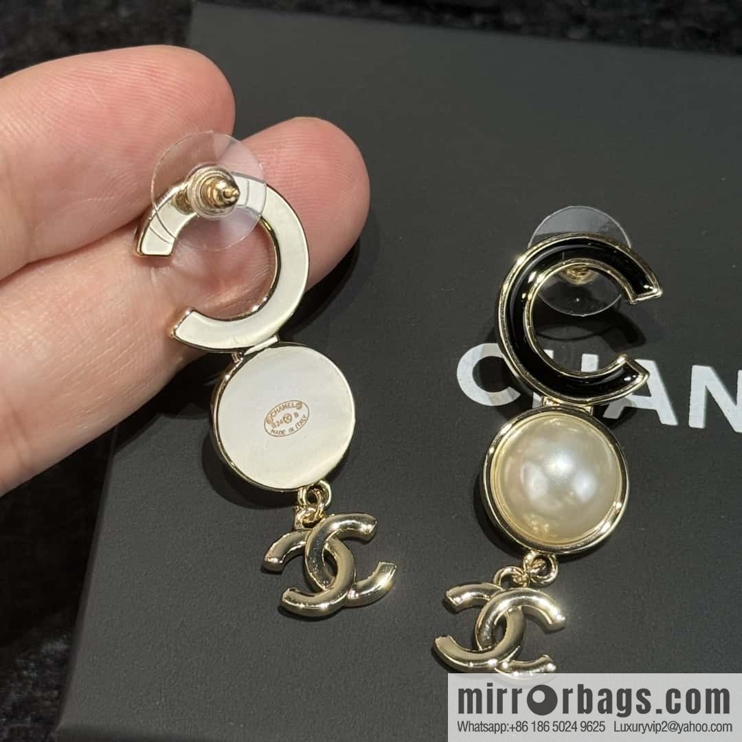 ❗️New ❗️☀️ new ☑️ chanel c3 double c pearl stud earrings ☀️