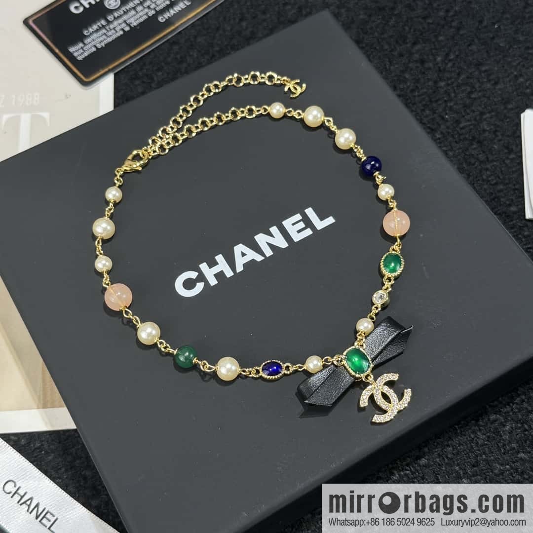 ❗️New ❗️ ☀️ New ☑️ Chanel Emerald Bow Necklace ☀️