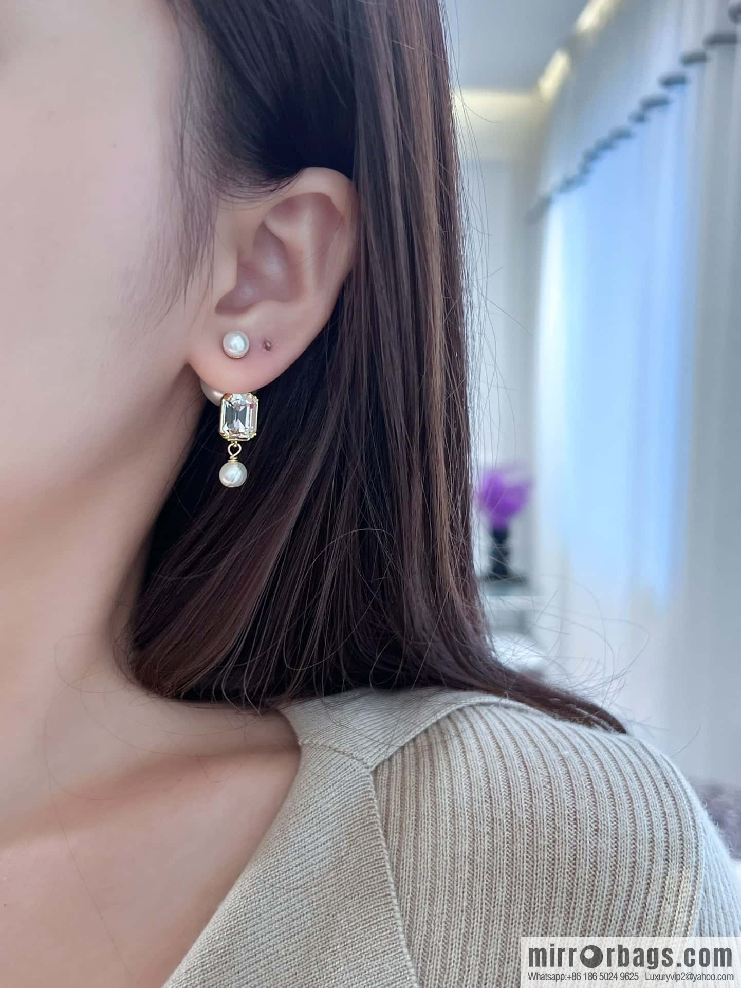 New ☑️ DIOR CD size pearl stud earrings