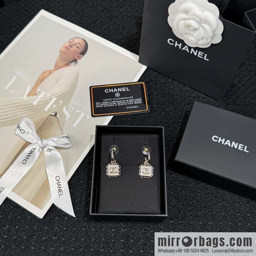 ❗️New ❗️ ☀️ new ☑️ chanel c2 double c square stud earrings ☀️