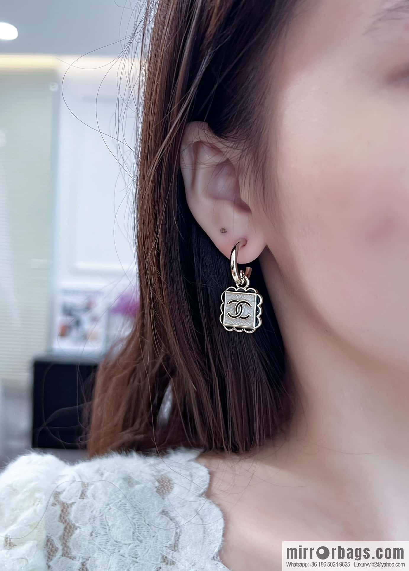 ❗️New ❗️ ☀️ new ☑️ chanel c2 double c square stud earrings ☀️