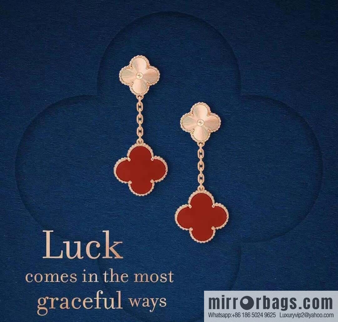 ❗️CNC version ❗️ ☀️ Van Cleef & Arpels agate laser engraved four-leaf clover earrings ☀