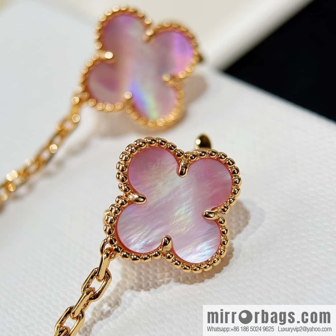 ❗️CNC version ❗️ ☀️ Van Cleef & Arpels powder shell laser engraved four-leaf clover earrings stud earrings ☀