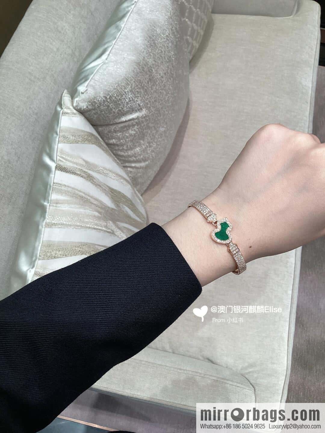 ❗️New ❗️ ☀️ Qeelin Kirin Petite Wulu agate malachite white fritillary gourd bracelet bracelet ☀️