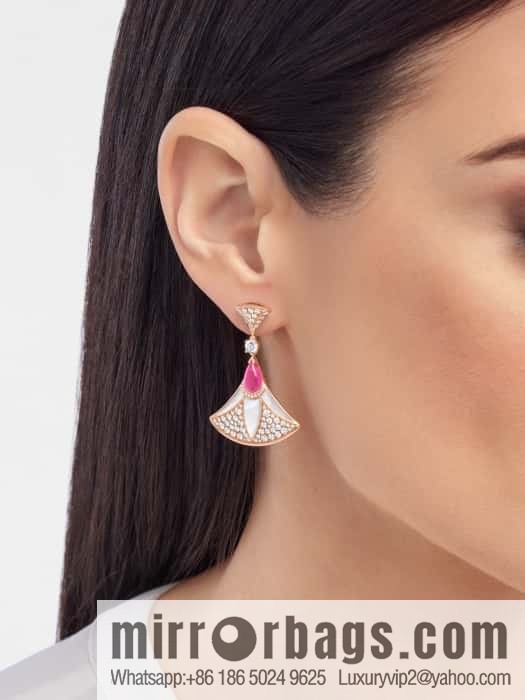 ❗️New ❗️ ☀ BVLGARI DIVAS'DREAM Liu Yifei same fan stud earrings ☀️