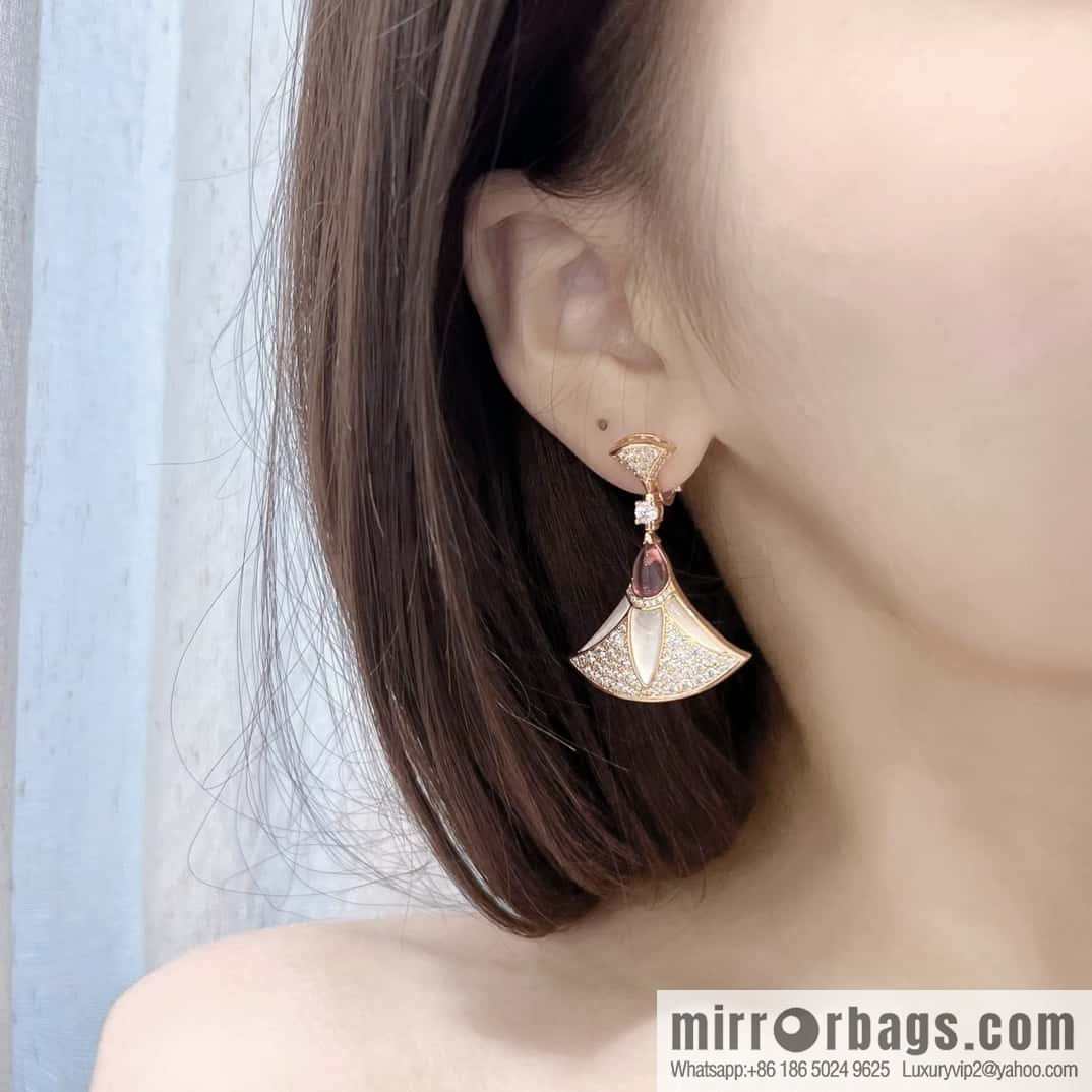 ❗️New ❗️ ☀ BVLGARI DIVAS'DREAM Liu Yifei same fan stud earrings ☀️